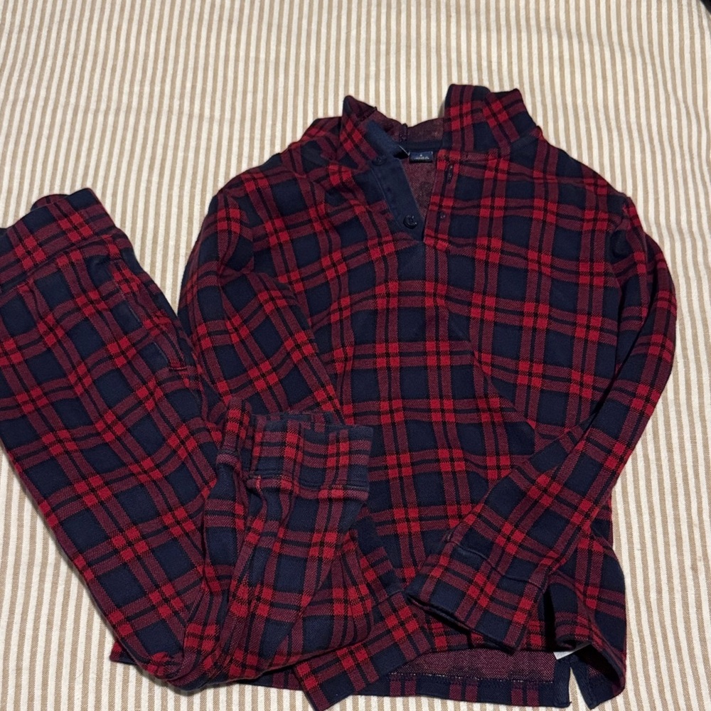 Janie and Jack Red and Black Plaid Set